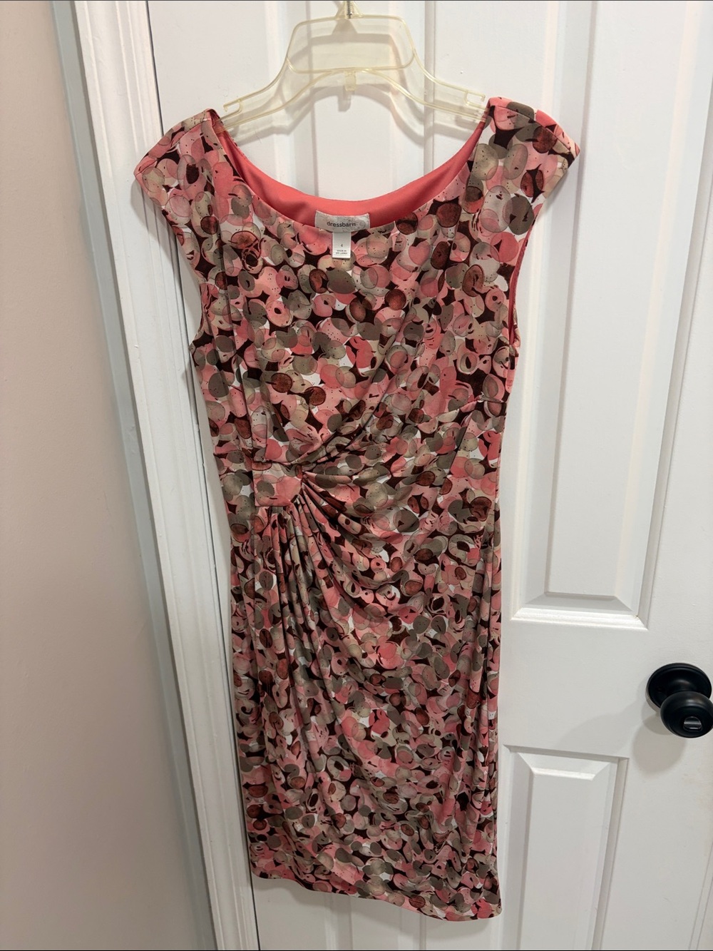 Pink Multi-Color Sleeveless Draped Women’s Dress